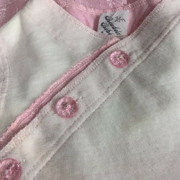 Vintage Girls Toddler Pink White Smock Dress 24M - Picture 4 of 7